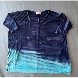 Sundown T-Shirt Women's Small Blue Crew Neck Short Sleeve Pullover Outdoor